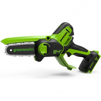 Цепная мини пила аккумуляторная GREENWORKS, 24V, 10см