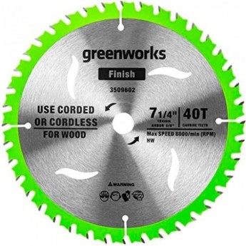 Диск по дереву GREENWORKS Ø184 мм 40T для пилы 1500907